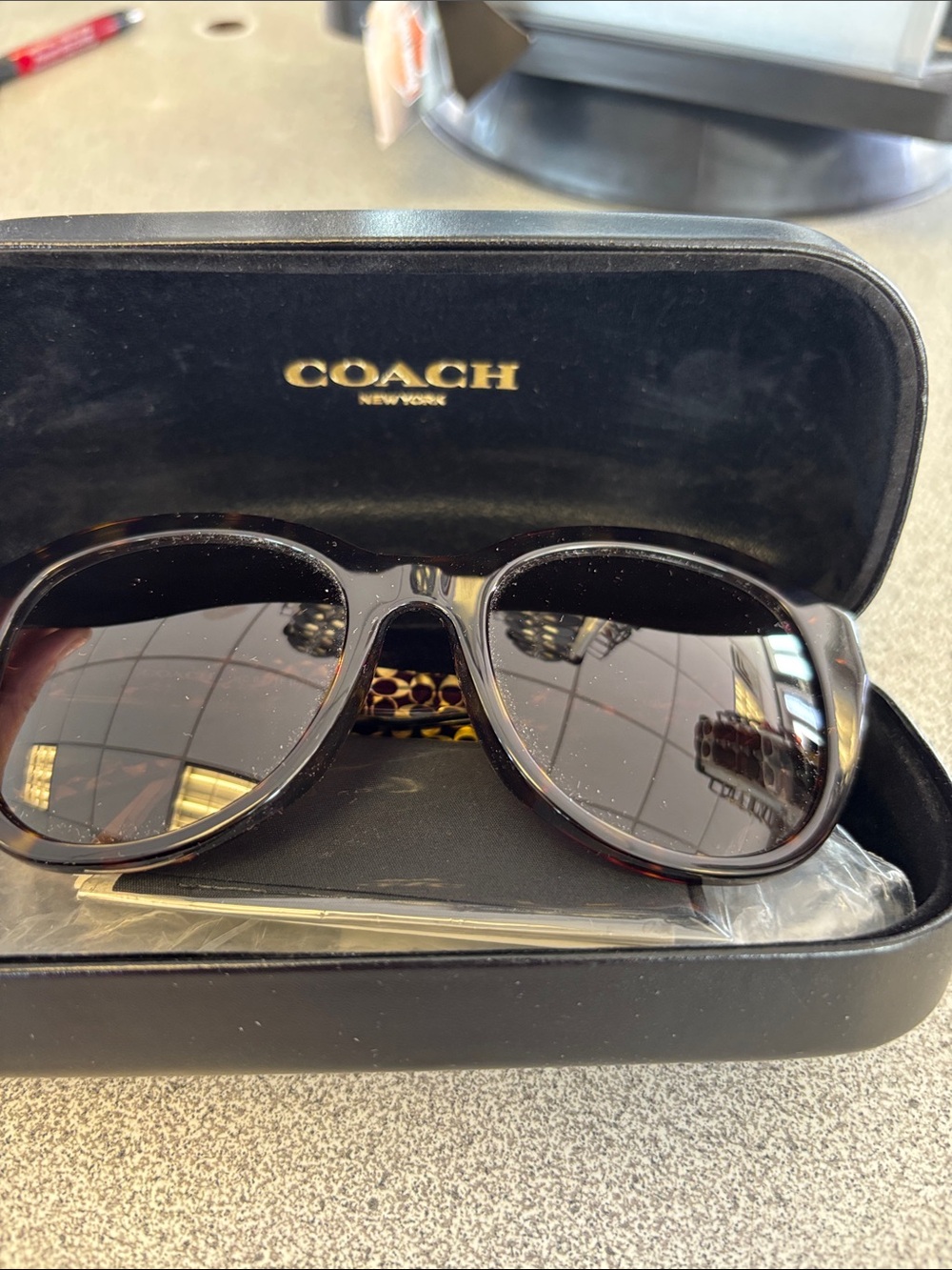 Coach Women's Tortoise Shell Sunglasses with Brown Lenses - Picture 8 of 8